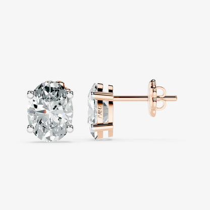 Classic oval solitaire studs