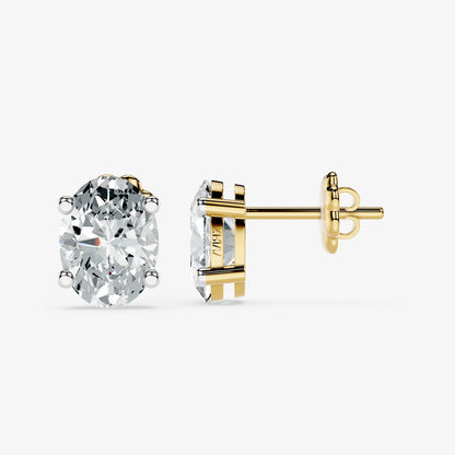 Classic oval solitaire studs