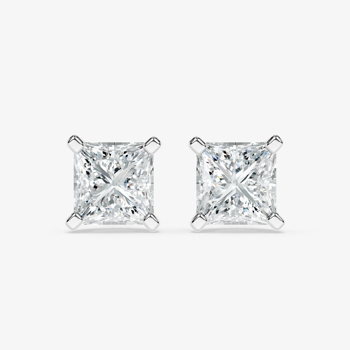 Classic princess solitaire studs