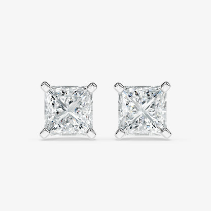 Classic princess solitaire studs