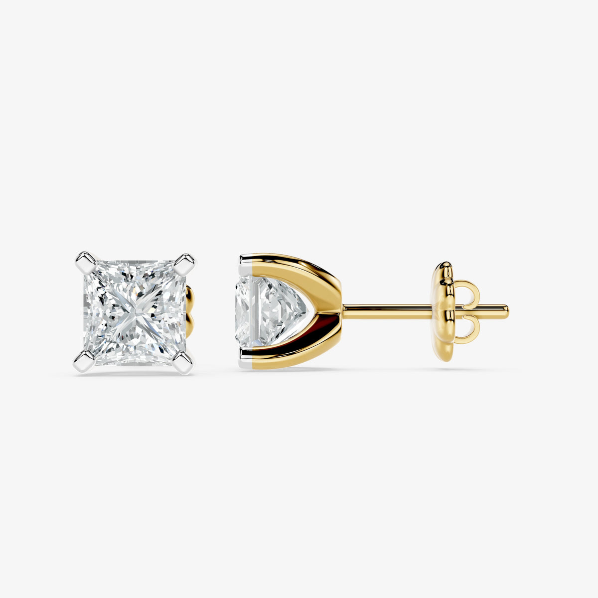 Classic princess solitaire studs