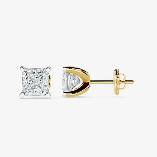 Classic princess solitaire studs