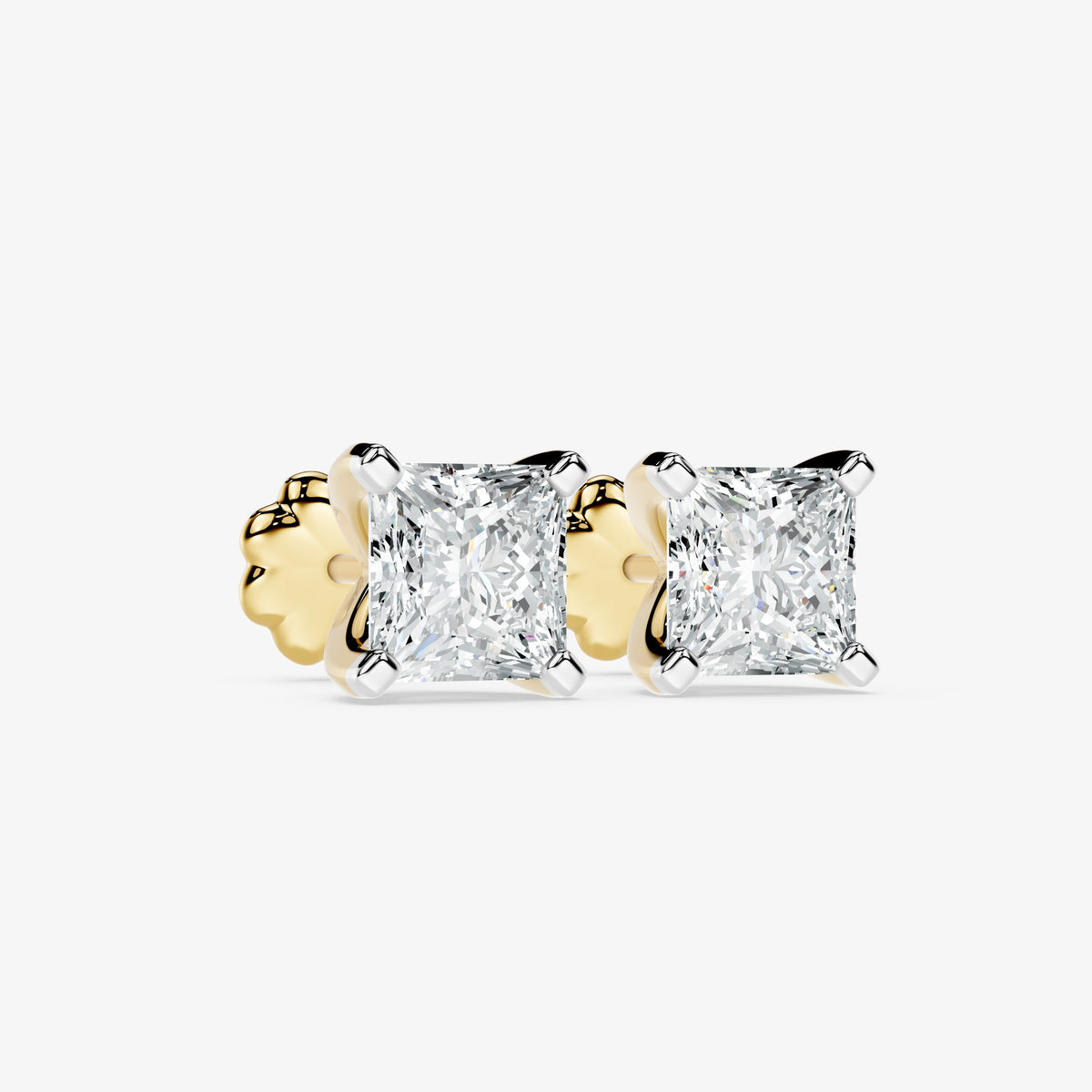 Classic princess solitaire studs