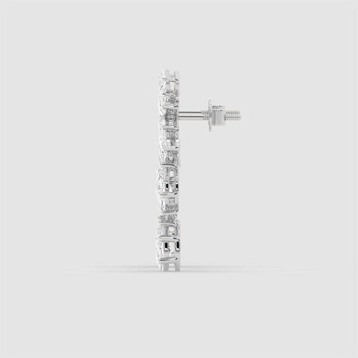 Floral Diamond Drop Earrings