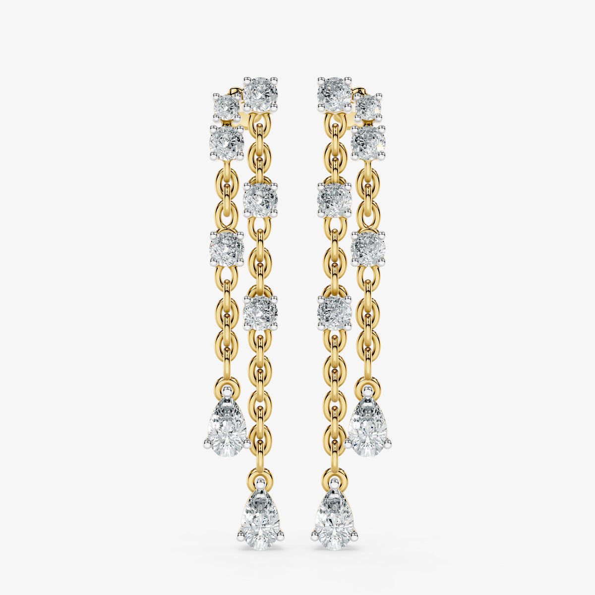 Diamond Chain Drop Earrings