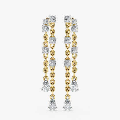 Diamond Chain Drop Earrings
