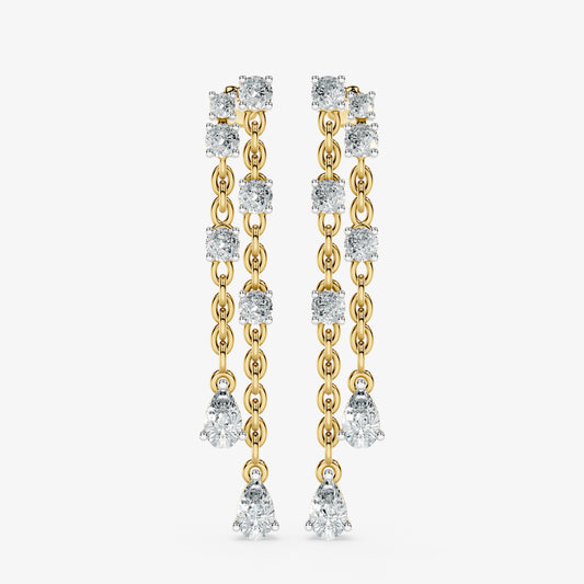 Diamond Chain Drop Earrings