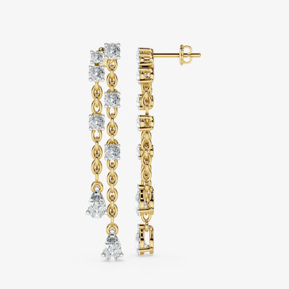 Diamond Chain Drop Earrings