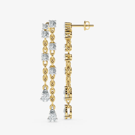 Diamond Chain Drop Earrings