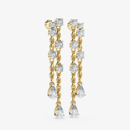 Diamond Chain Drop Earrings