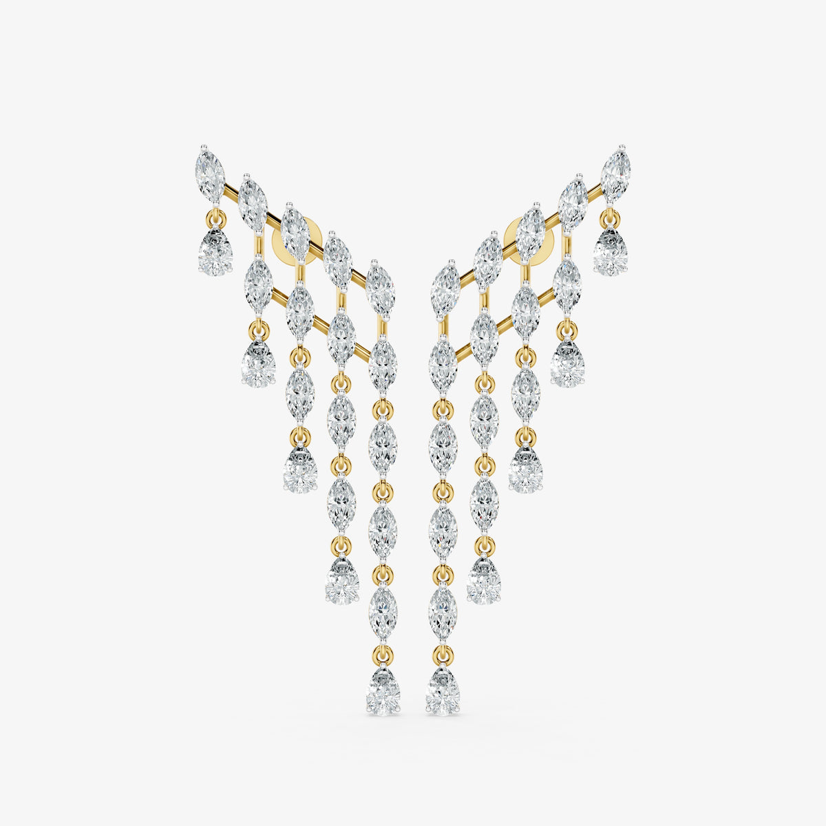 Cascading Marquise Diamond Statement Earrings