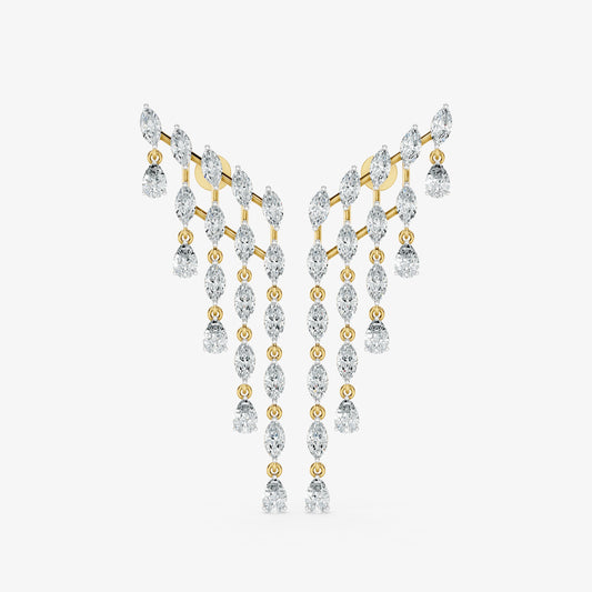Cascading Marquise Diamond Statement Earrings