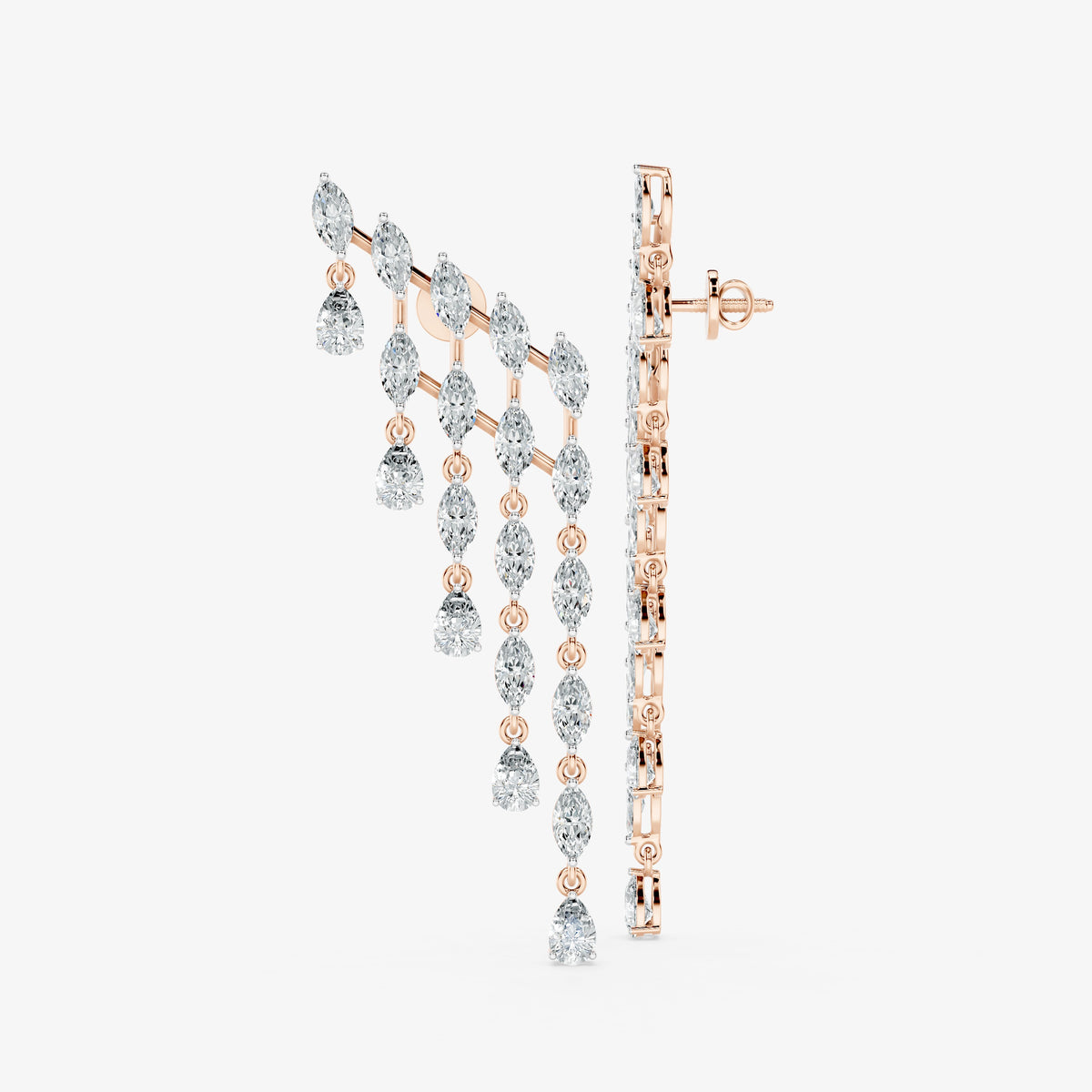 Cascading Marquise Diamond Statement Earrings