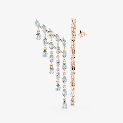 Cascading Marquise Diamond Statement Earrings