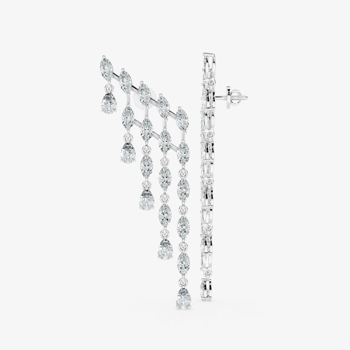 Cascading Marquise Diamond Statement Earrings