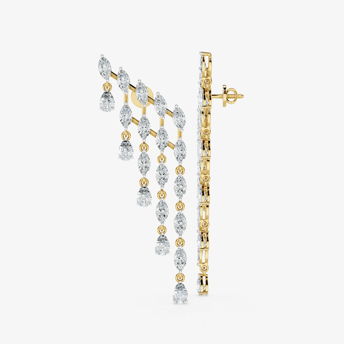 Cascading Marquise Diamond Statement Earrings