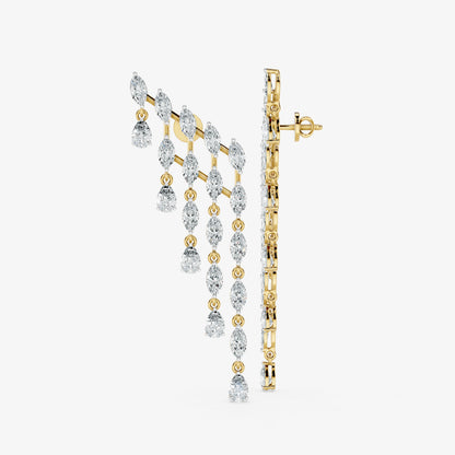 Cascading Marquise Diamond Statement Earrings