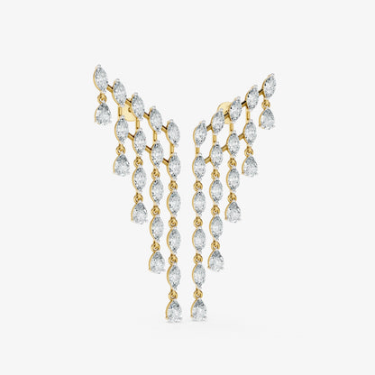 Cascading Marquise Diamond Statement Earrings