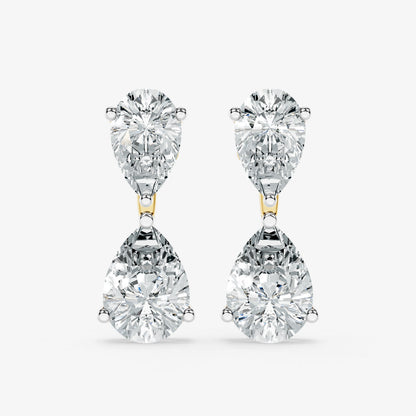 Detachable Pear Cut Drop Earring