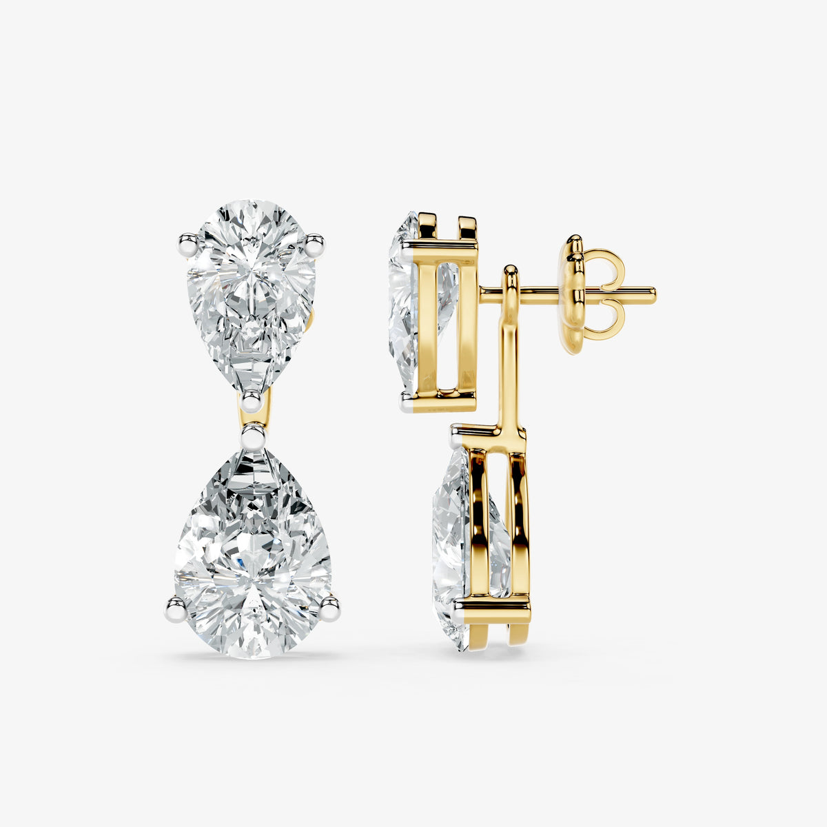 Detachable Pear Cut Drop Earring