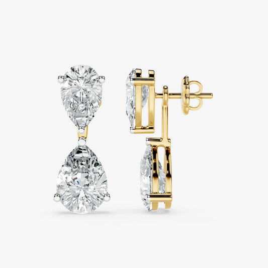 Detachable Pear Cut Drop Earring