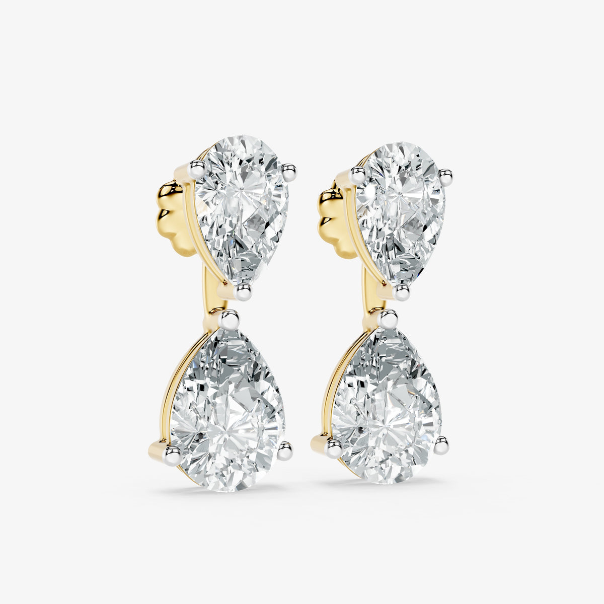Detachable Pear Cut Drop Earring