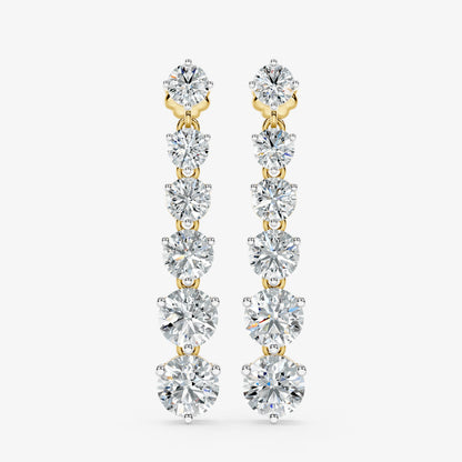 Graduated Round Brilliant Diamond Drop Earrings