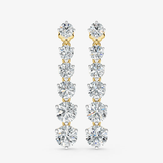 Graduated Round Brilliant Diamond Drop Earrings
