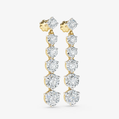 Graduated Round Brilliant Diamond Drop Earrings