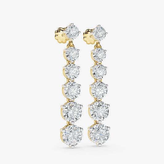 Graduated Round Brilliant Diamond Drop Earrings