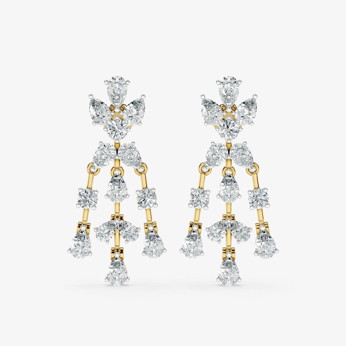 Bloom Cascade Diamond Chandelier Earrings