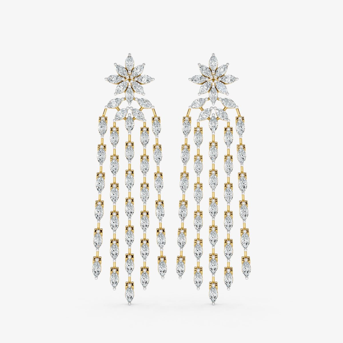 Floral Diamond Chandelier Earrings