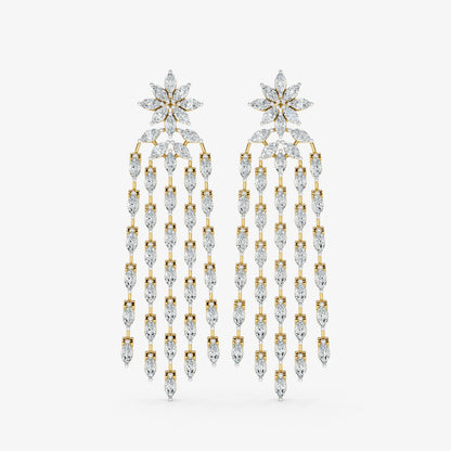 Floral Diamond Chandelier Earrings