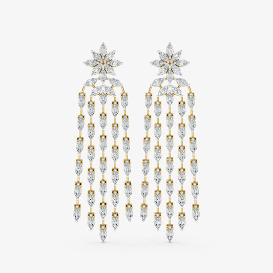 Floral Diamond Chandelier Earrings