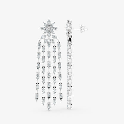 Floral Diamond Chandelier Earrings