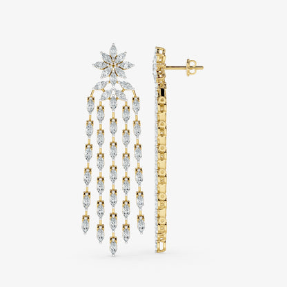 Floral Diamond Chandelier Earrings