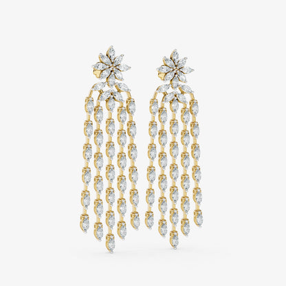Floral Diamond Chandelier Earrings