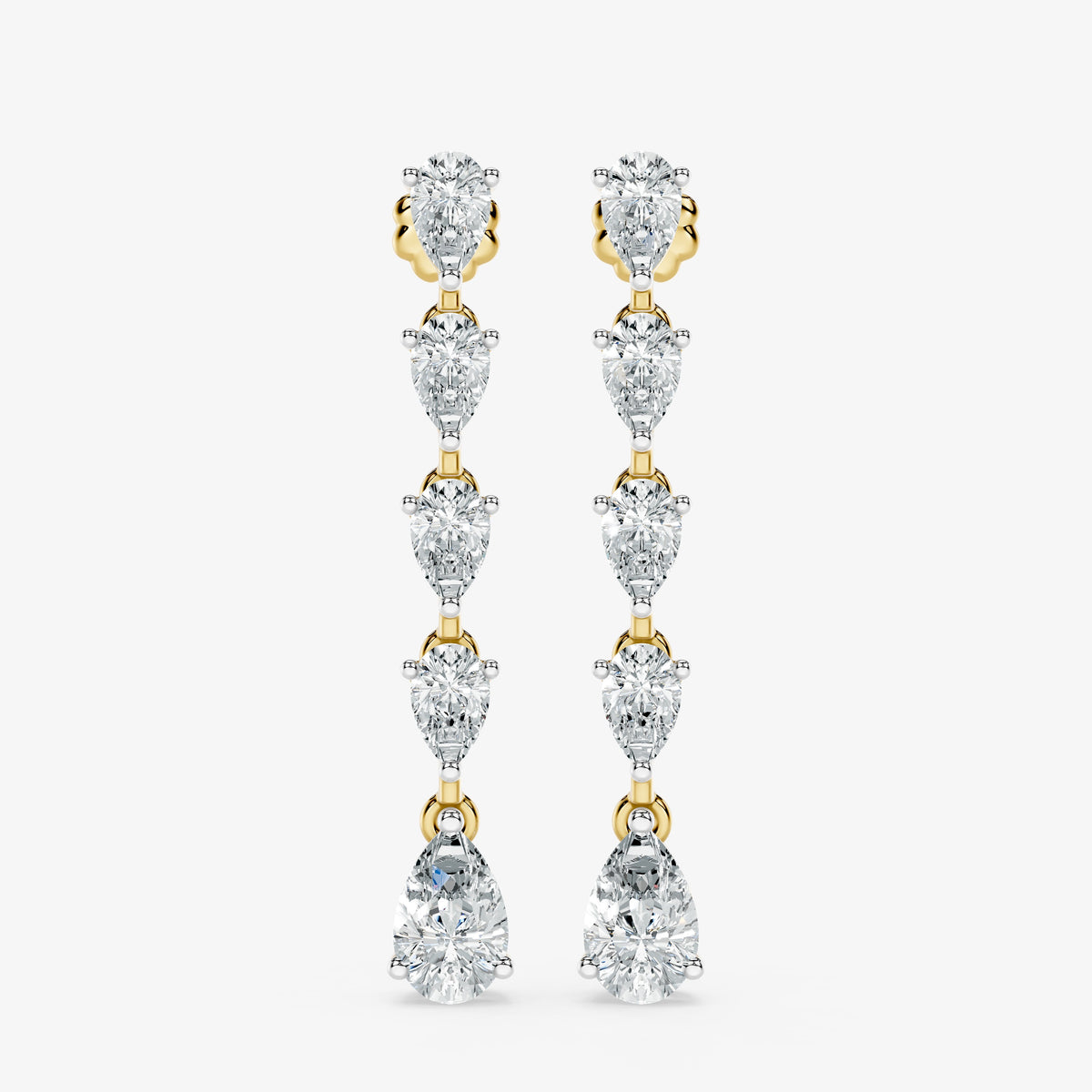 Pear Cut Diamond Dangle Earrings