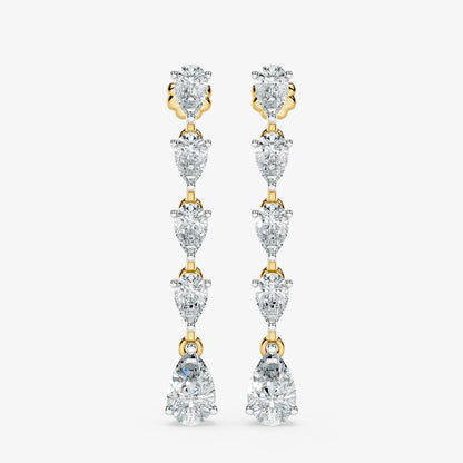 Pear Cut Diamond Dangle Earrings