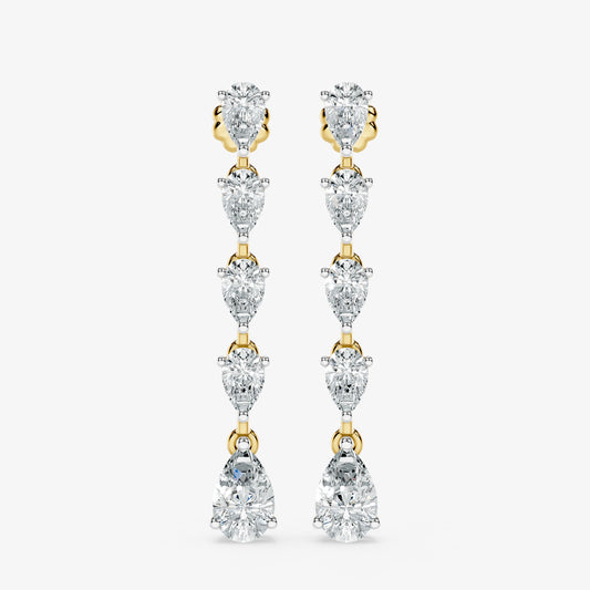 Pear Cut Diamond Dangle Earrings