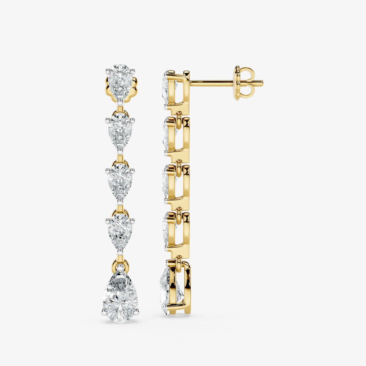 Pear Cut Diamond Dangle Earrings