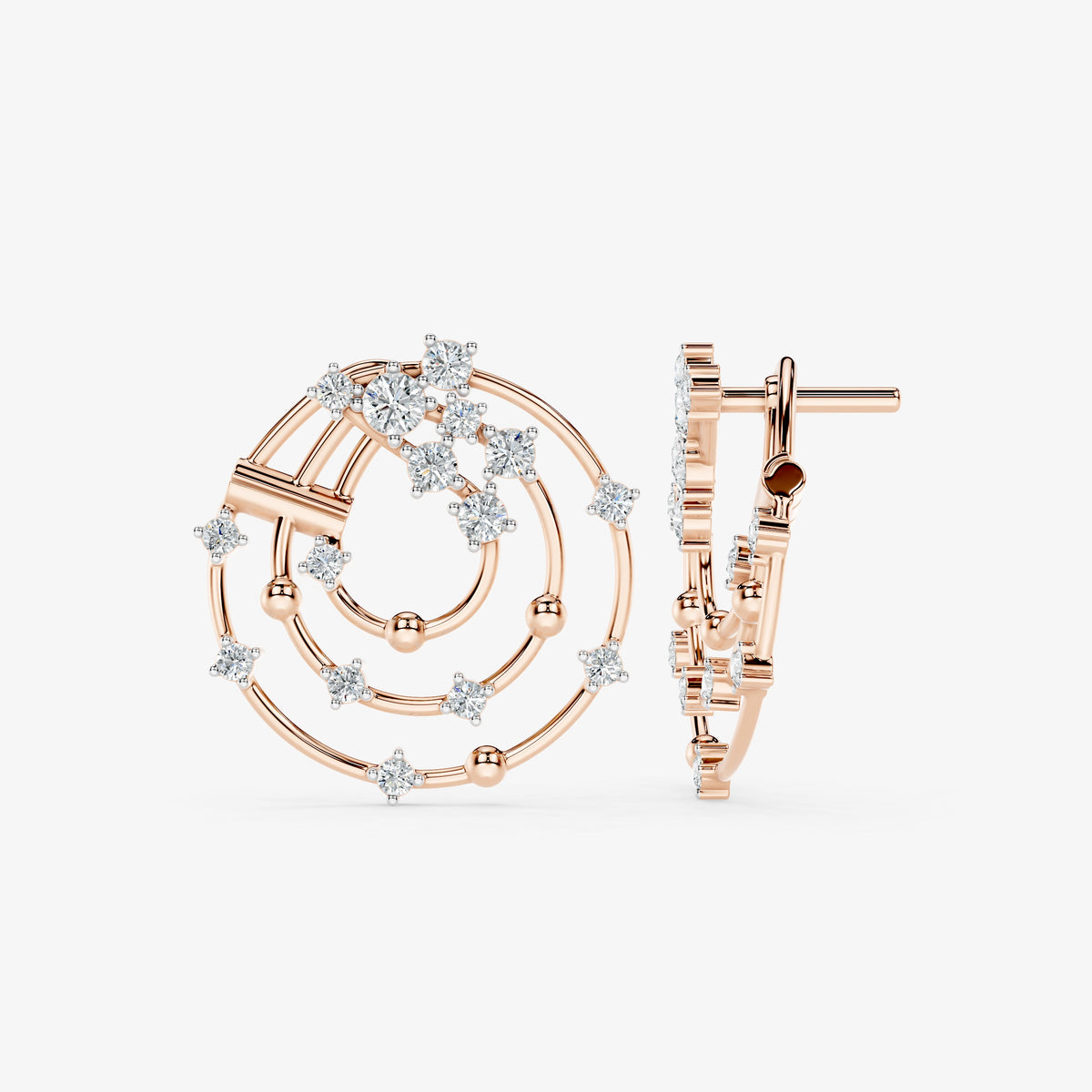 Celestial Spiral Diamond Stud