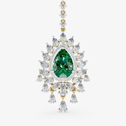 Pear-Cut Diamond Layered Halo Maangtika