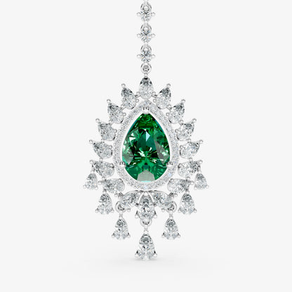 Pear-Cut Diamond Layered Halo Maangtika