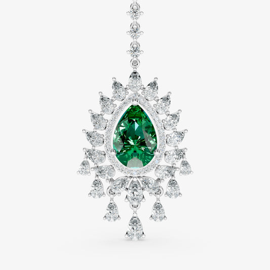 Pear-Cut Diamond Layered Halo Maangtika