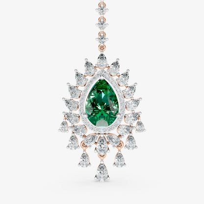 Pear-Cut Diamond Layered Halo Maangtika