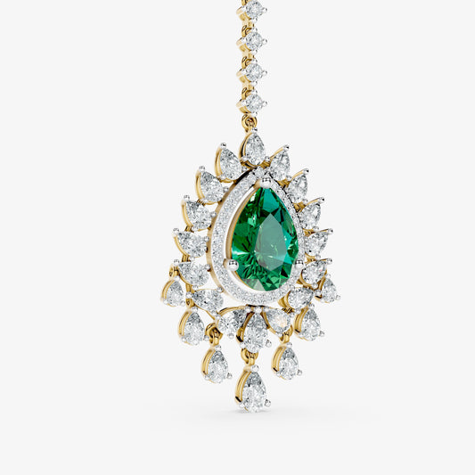 Pear-Cut Diamond Layered Halo Maangtika