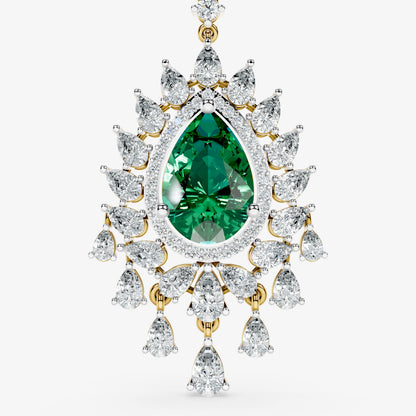 Pear-Cut Diamond Layered Halo Maangtika
