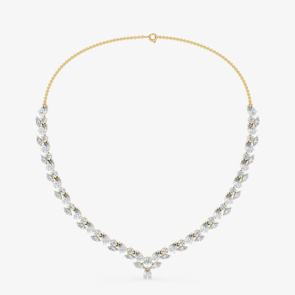 Marquise Cluster Diamond Drop V-Necklace