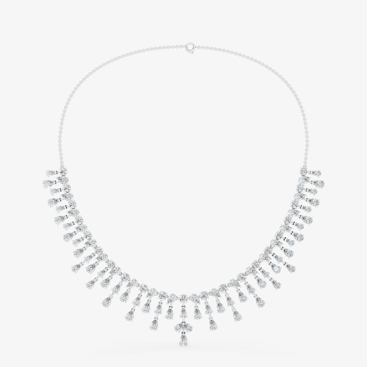 Pear Diamond Fringe Drop Necklace